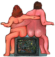 Couple nu de dos.